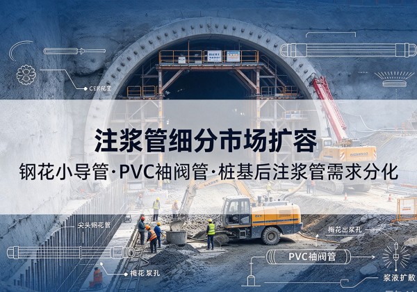 依兰注浆管细分市场扩容，隧道钢花小导管、PVC 袖阀管、桩基后注浆管需求分化